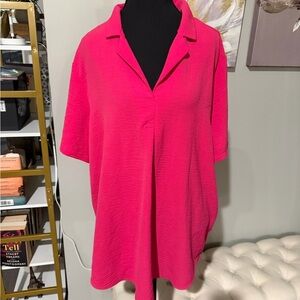 Women's Pink V-neck Colored Top size XL